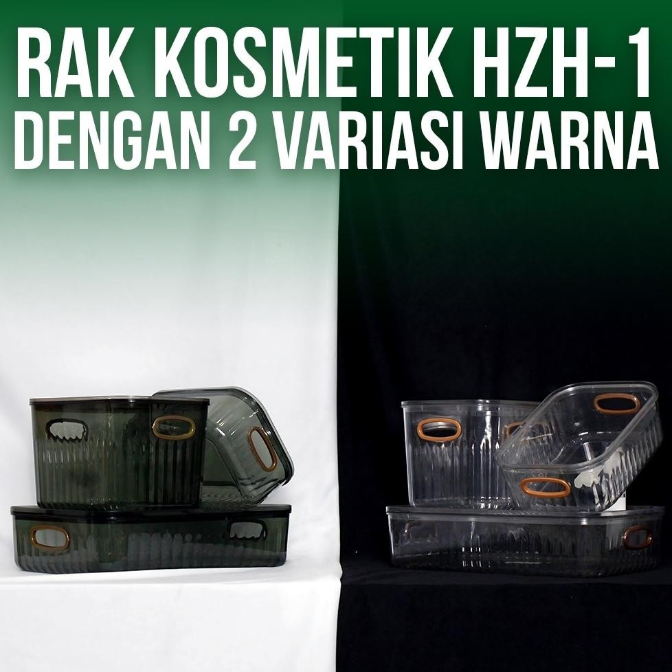 Rak Penyimpanan Kosmetik 3 Tingkat Kotak Storage Makeup Transparan Rak Kosmetik Susun Serbaguna WH66