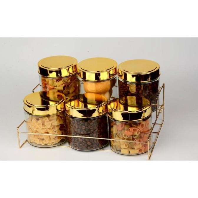 [Promo] Ruby Toples Makanan Kaca Rb-628 6 Pcs + Rak Toples Kaca