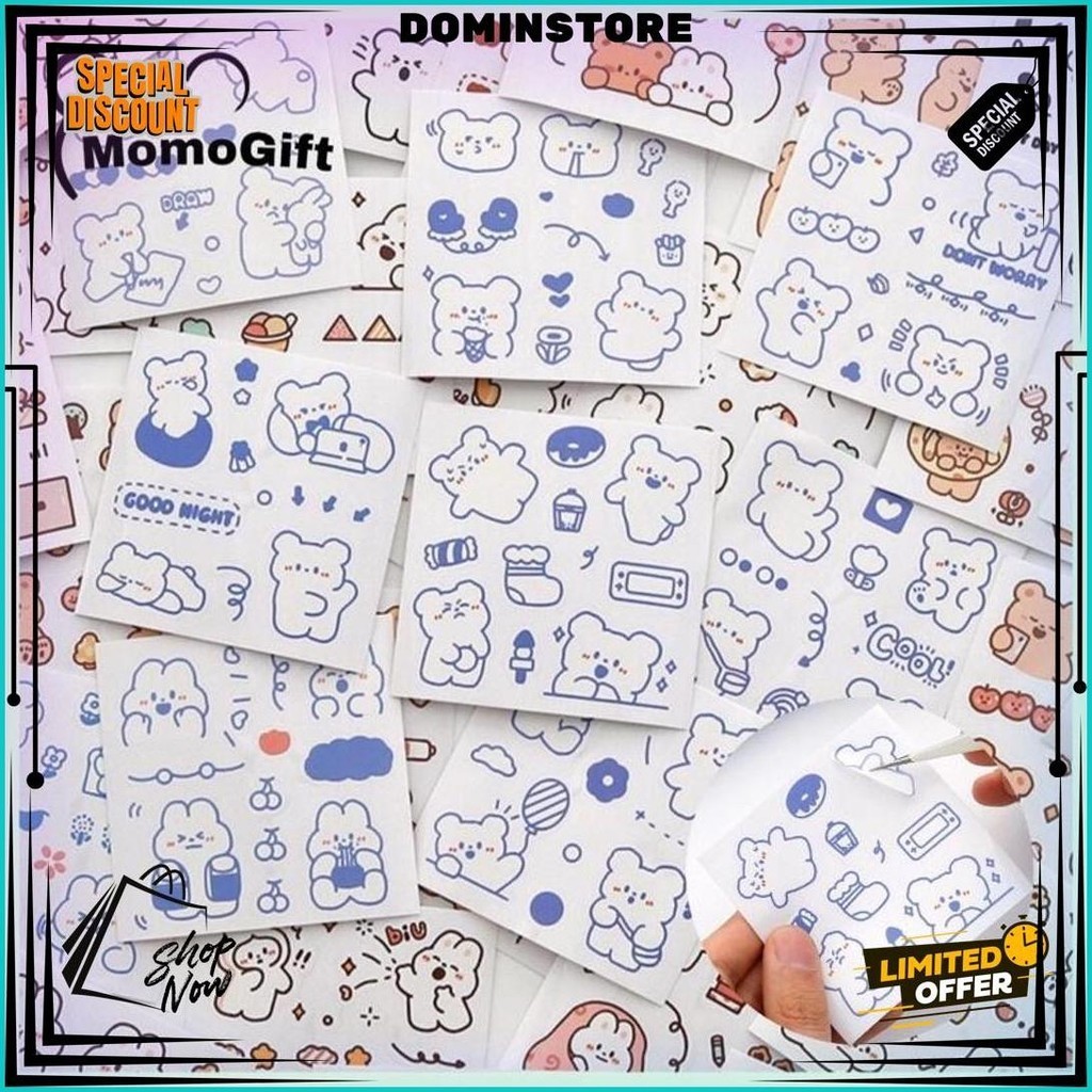 

Stiker Aesthetic Cute Bear By Telado Design Diy Buku Tumblr Mini Box / 1 Pcs Sale