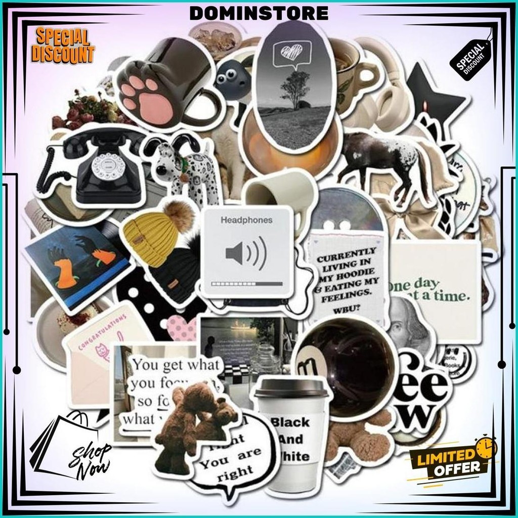 

Stiker Hitam Putih Pack Style 260316- Stiker Aesthetic Keren Imut Laptop, Aksesoris Hp, Anti Air, Motif, Helm, Tumbler, Koper, Kulkas Sale