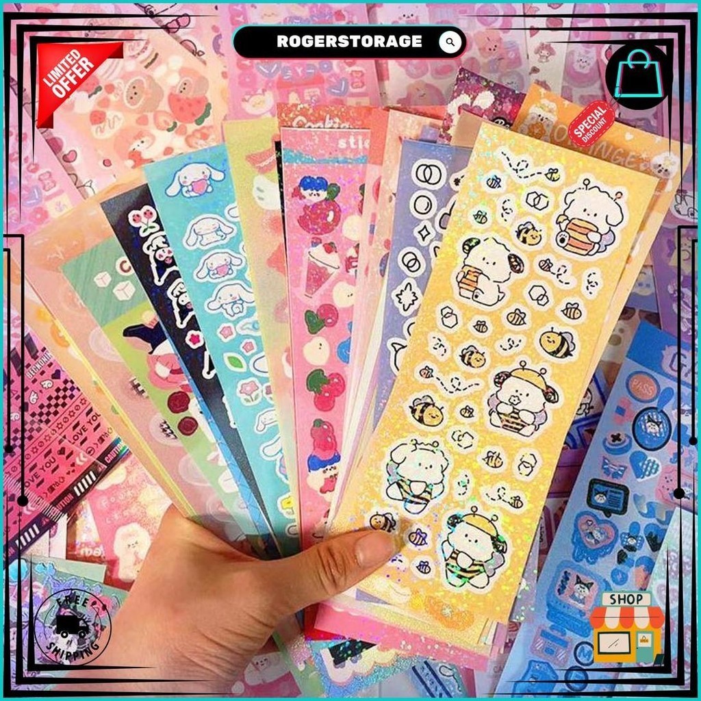 

!! Ukuran Lebih Besar Isi 10-100 Stiker Diy Lucu Ala Korea Sticker Glossy Pack Dekor Photocard Souvenir Promo