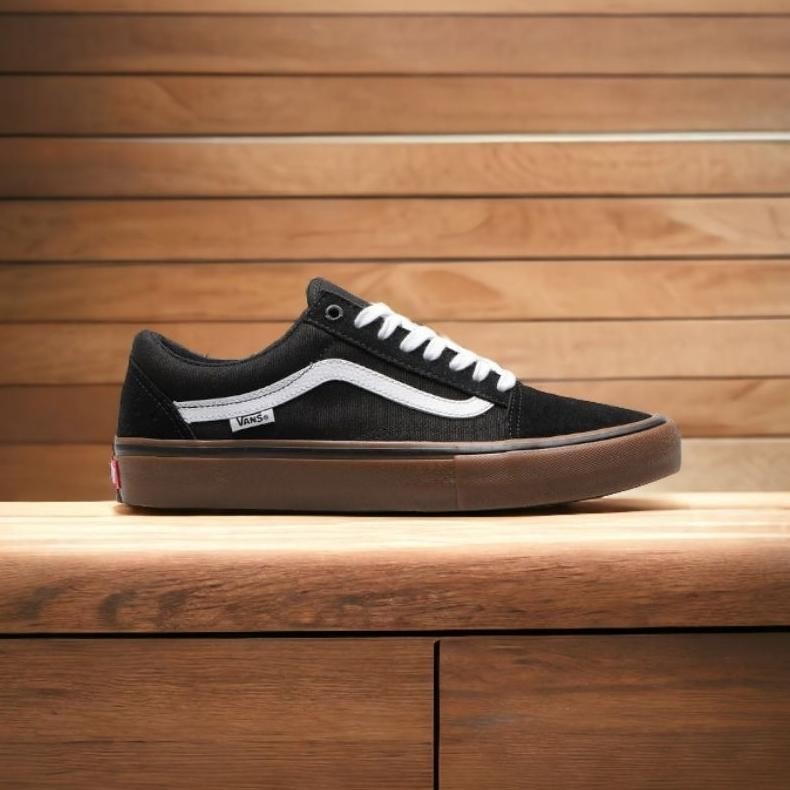 Sepatu Vans Old Skool PRO Black Gum Original 100%