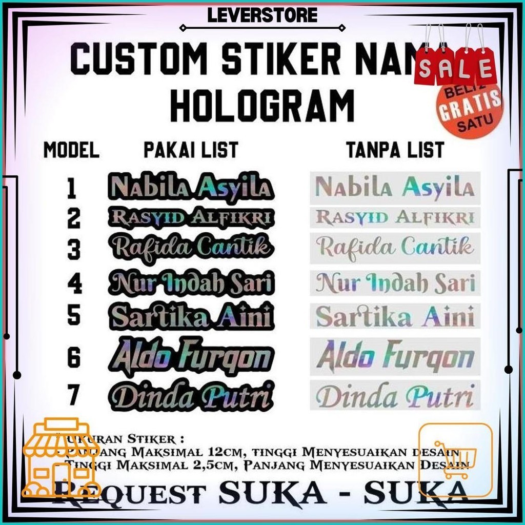 

Custom Stiker Nama - Stiker Nama Custom - Stiker Tahan Air Promo