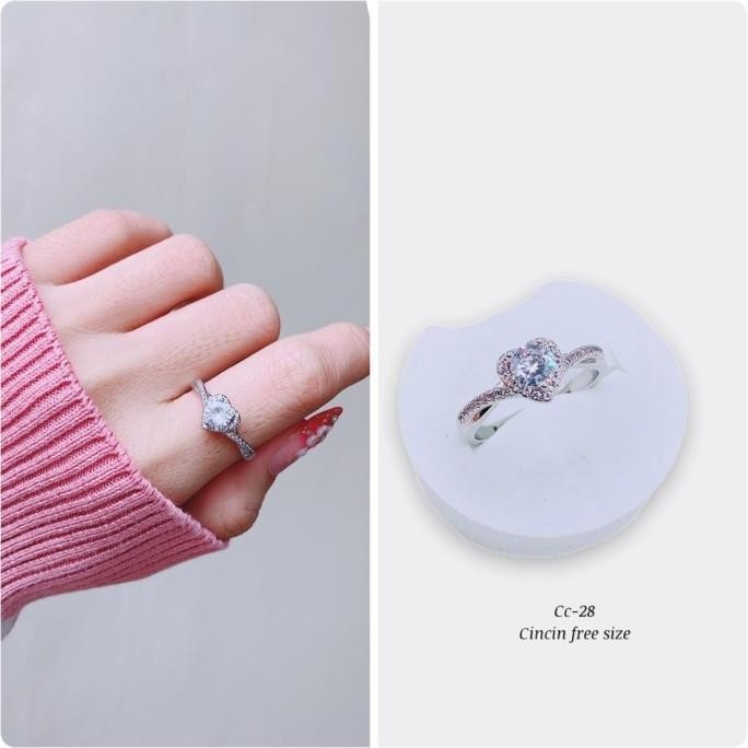 cincin love full permata impor/cincin love free size/cincin love adjus