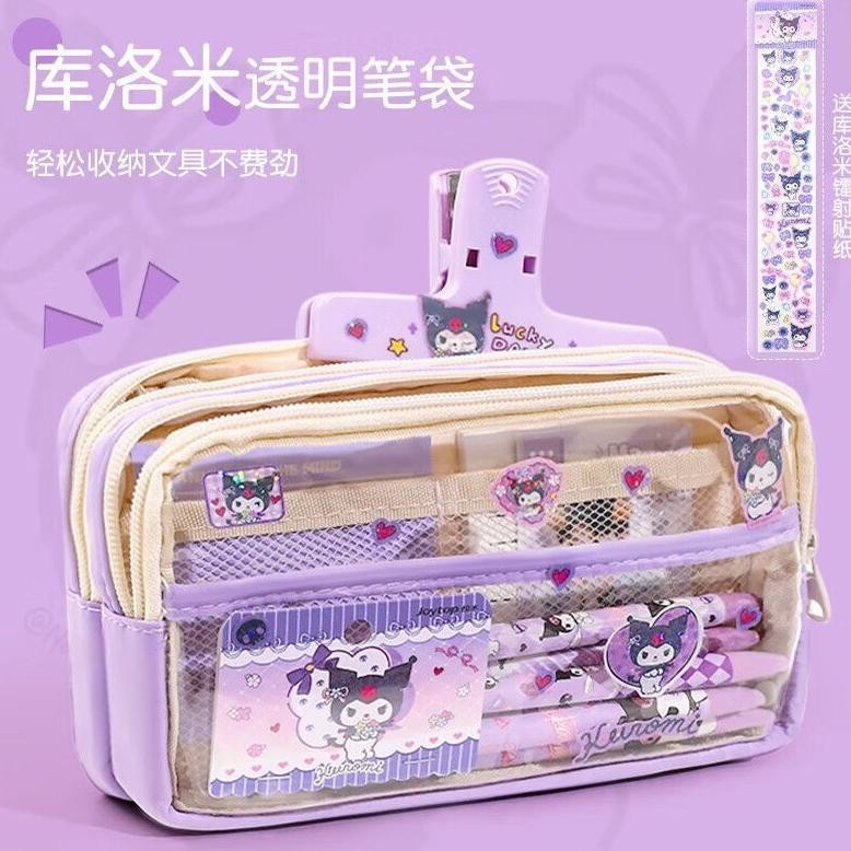 

Flashsale Kotak Pensil Transparan Aesthetic Pencil Case Large Tempat Pensil Pen Pouch Lucu Stationery Organizer Promo