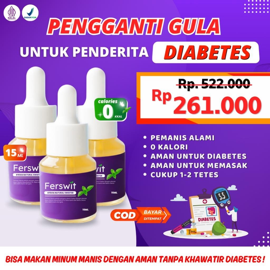 

Ferswit Stevia Alami Paket Bundling 3 Botol Kualitas Terbaik