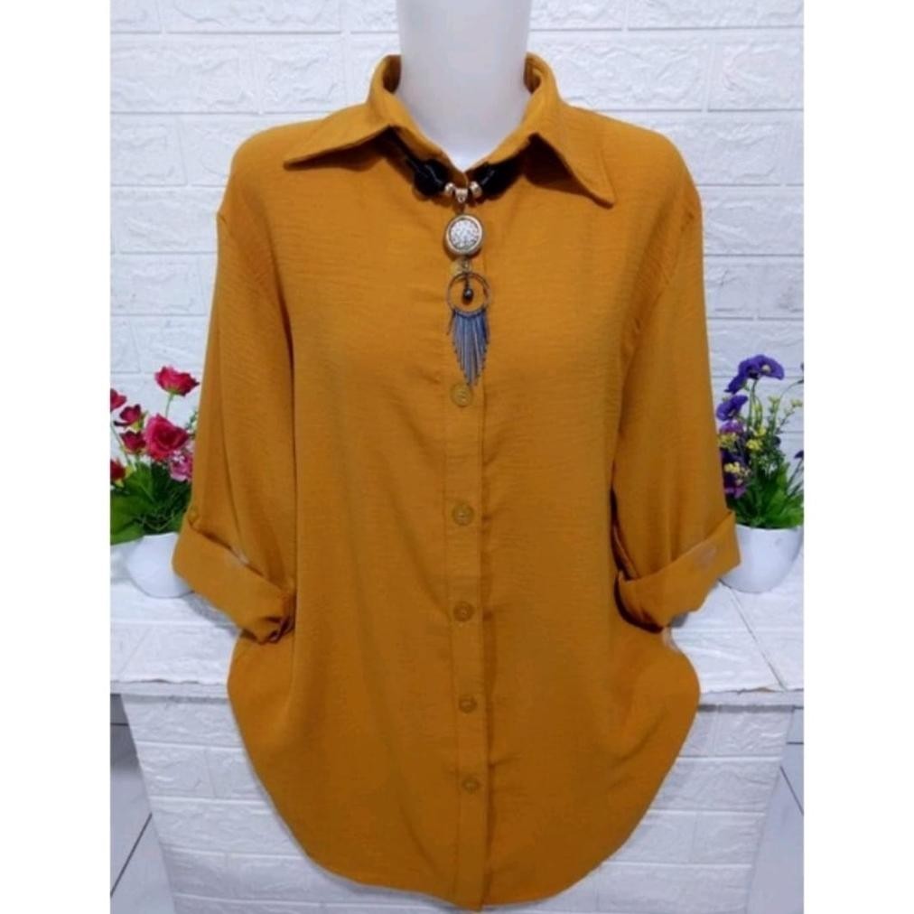 Kemeja Wanita Crinkle Air Flow Premium Terbaru / Atasan Wanita Kekinian / Baju Wanita Bahan Crinkle 
