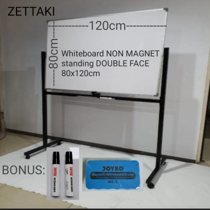 

Jual Papan Tulis Whiteboard Non Magnet Standing Double Face 80X120Cm
