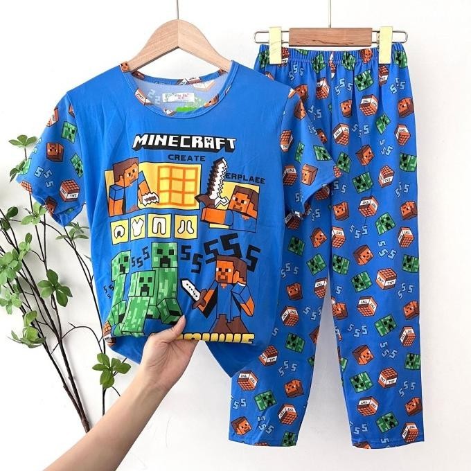 Setelan Baju Tidur Piyama Anak Roblox Minecraft