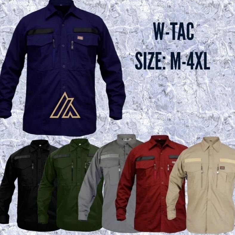 Baju Kemeja Tactical Pria Lapangan Outdoor Lengan Panjang Outdoor Sem Kpu Warna Biru Navy Hitam Maro
