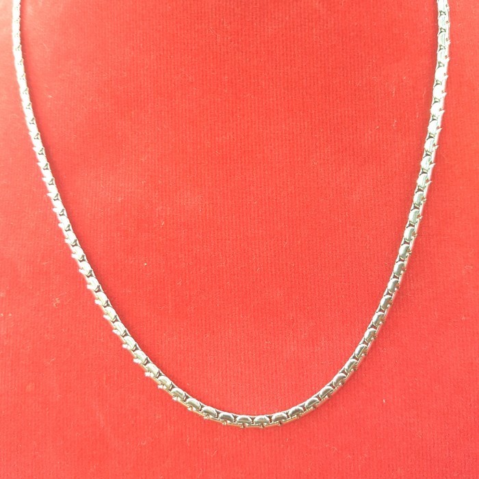 Kalung Besi Putih Pria El Rantai Geg, Besi Putih Ambon