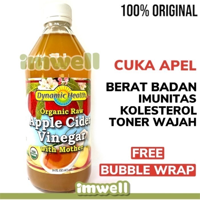 

Dynac Health Cider Vinegar Cuka Apel 473Ml 16Oz Imunitas Toner