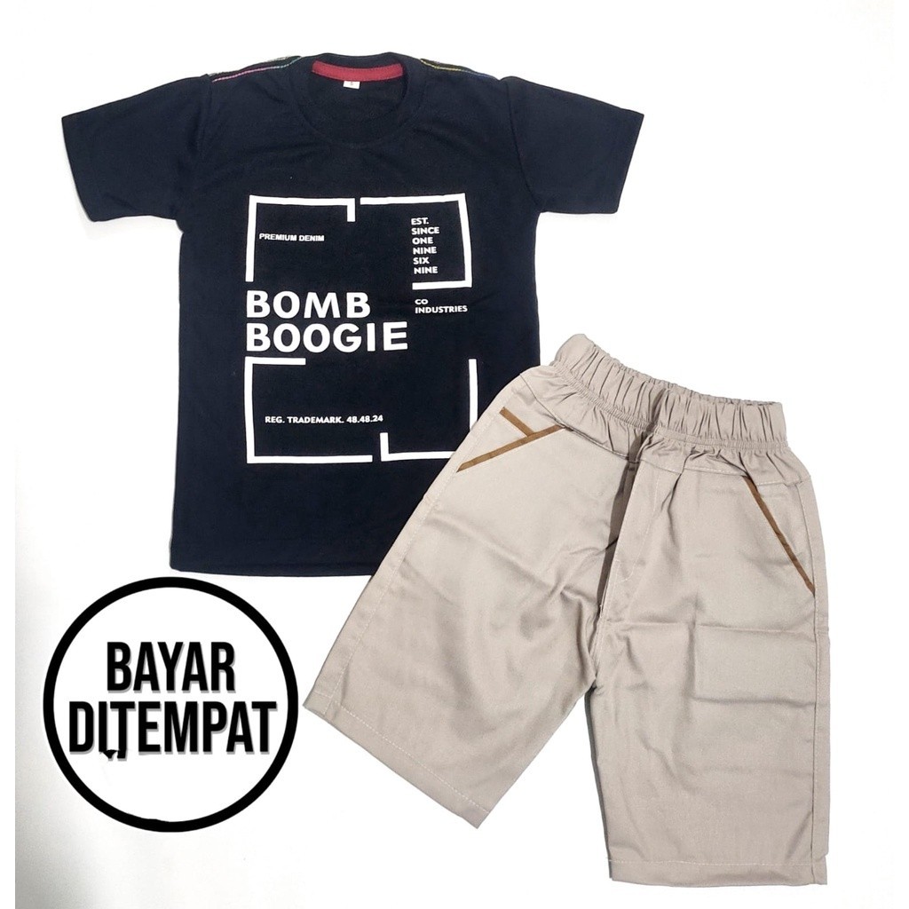 Stelan Laki-Laki Viral Wanset Anak Cowok Set Ank Omeset Bj Stlan Kids Kekinian Baju Plus Celana Ansk