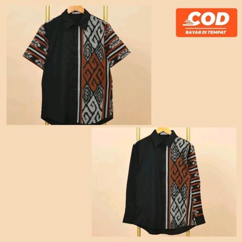 Baju Kemeja Tactical Pria Lapangan Outdoor Tenun Lengan Pendekpanjang Tenun Kombinasi Polos Tenun Bl