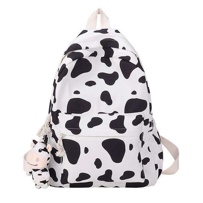 TAS RANSEL WANITA MOMORE IMPOR KANVAS MOTIF SAPI LUCU BACKPACK TA866W1