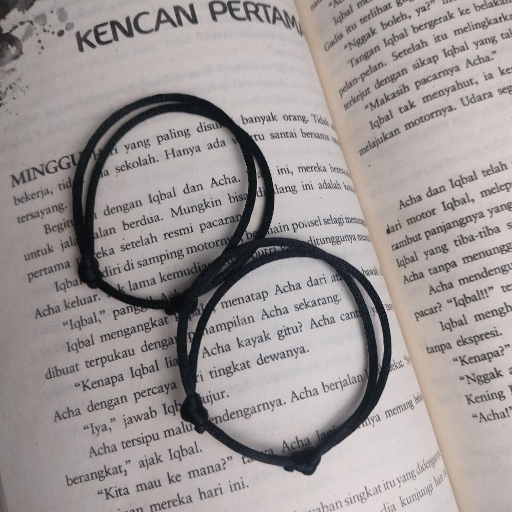 GELANG HITAM POLOS/ GELANG COUPLE / GELANG POLOS/ SLIDING KNOT SIMPLE/GELANG PRIA WANITA