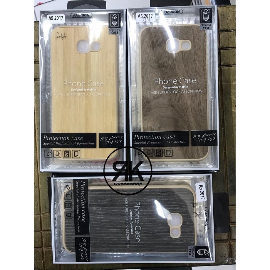 wood hard case samsung a5 2017 case casing cover motif kayu