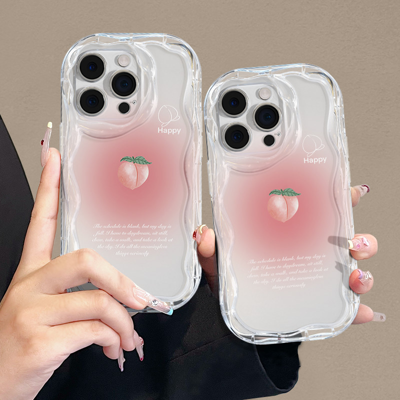 Pink Peach Case For OPPO A15 A16 For A57 A17 A52 A53 A54 A5 A18 A38 Soft Case For A7 A78 A58 A74 A78