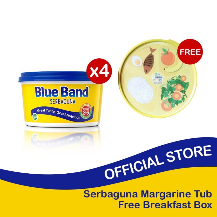 

Blue Band Serbaguna Margarine Tub 250gr isi 4 Free Breakfast Box