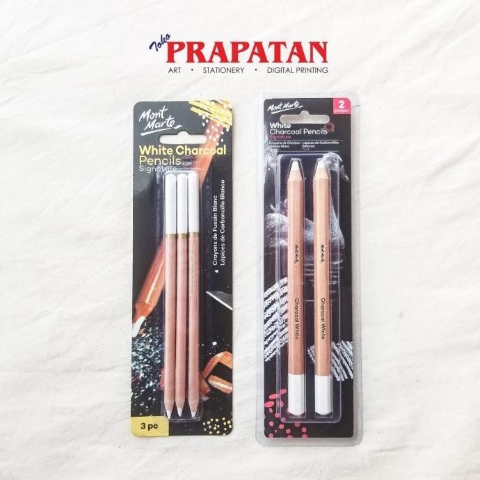 

Mont Marte White Charcoal Pencils set / Pensil Arang Putih set