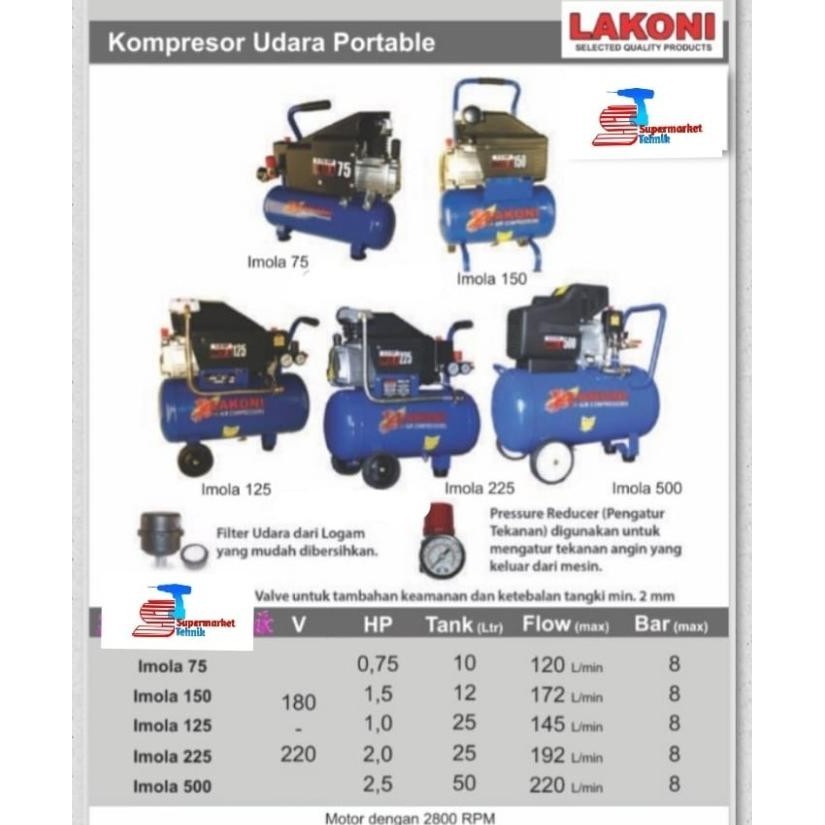 Kompresor Lakoni Imola 75 Kompresor Listrik Lakoni