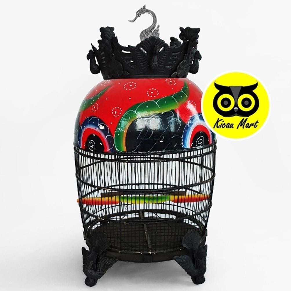 Kicau Mart Mahkota Sangkar Perkutut Mahkota Kandang Perkutut Full Set + Kaki Tebok Sangkar Blacked K