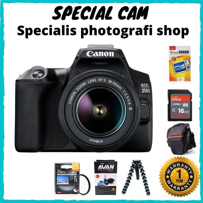 Kamera DSLR Canon EOS 250D Body Only - Kamera Mirrorless dengan Sensor APS-C CMOS 24.1MP