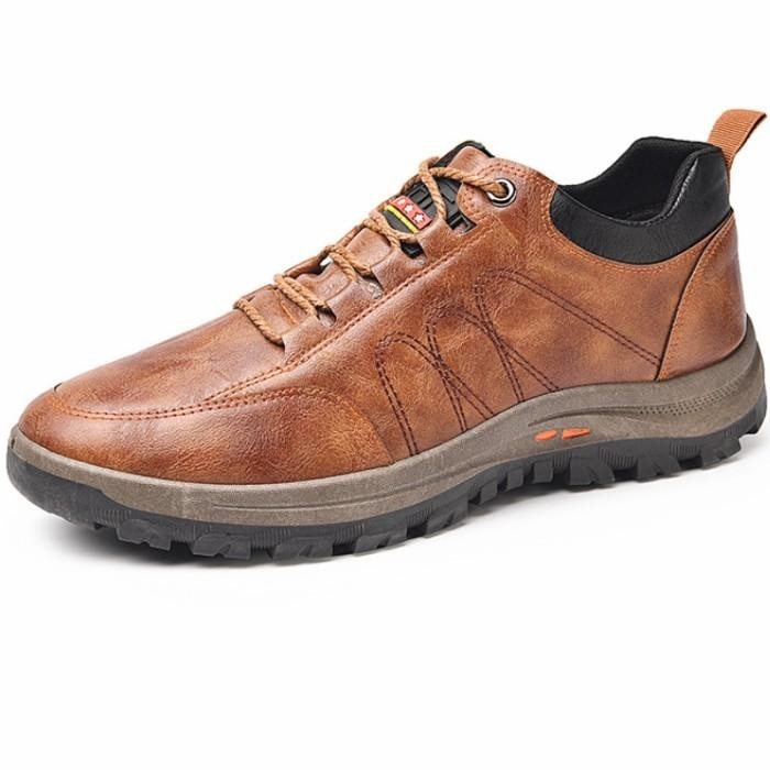 Gudang Tas - Sepatu Sport Kerja Kulit Import Pria Shoes Black Hitam