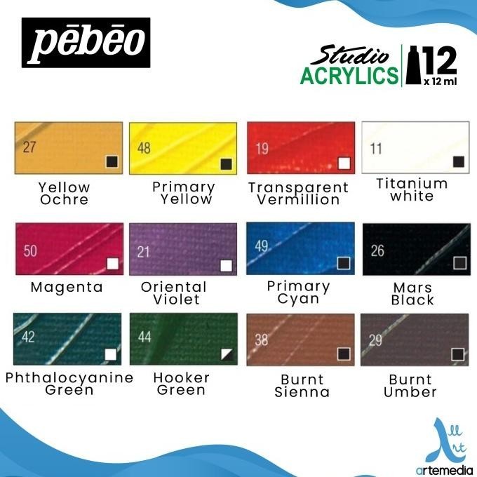 

Cat Akrilik Pebeo Studio Acrylic Paint 12X12Ml Tube Set Fany Mall
