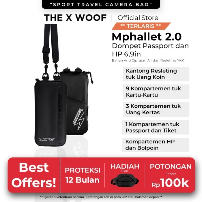 DOMPET PASSPORT PASPOR HP WATERPROOF THE X WOOF MPHALLET2