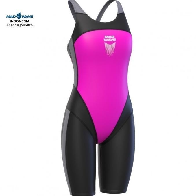 TERBARU - Baju Renang Wanita Madwave Senior Athletic Kneeskin Open Back Pink