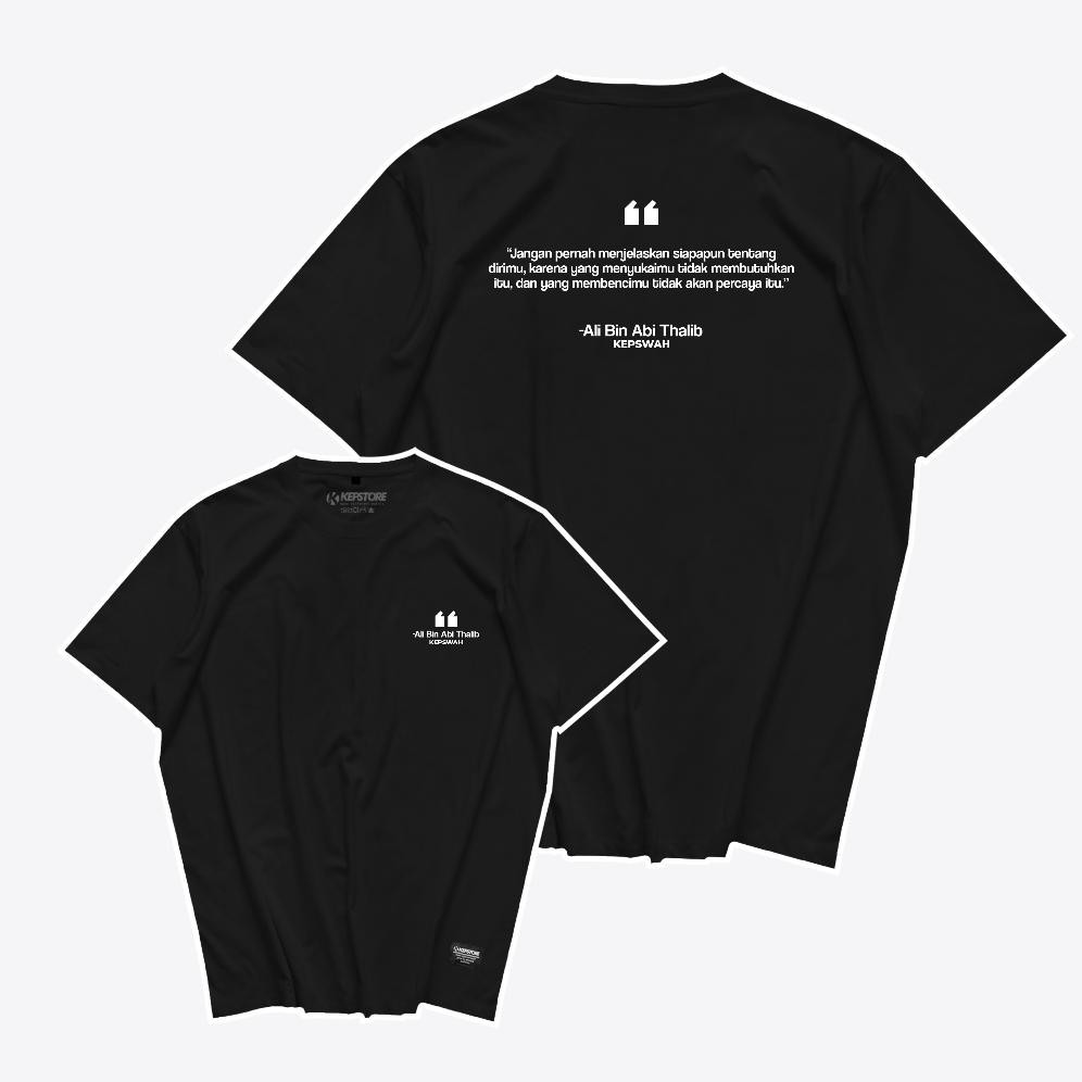 Limited Kaos Quotes Ali Bin Abi Thalib Versi 2 Baju Dakwah Sahabat Nabi Muslim Pria Islami Combed 24