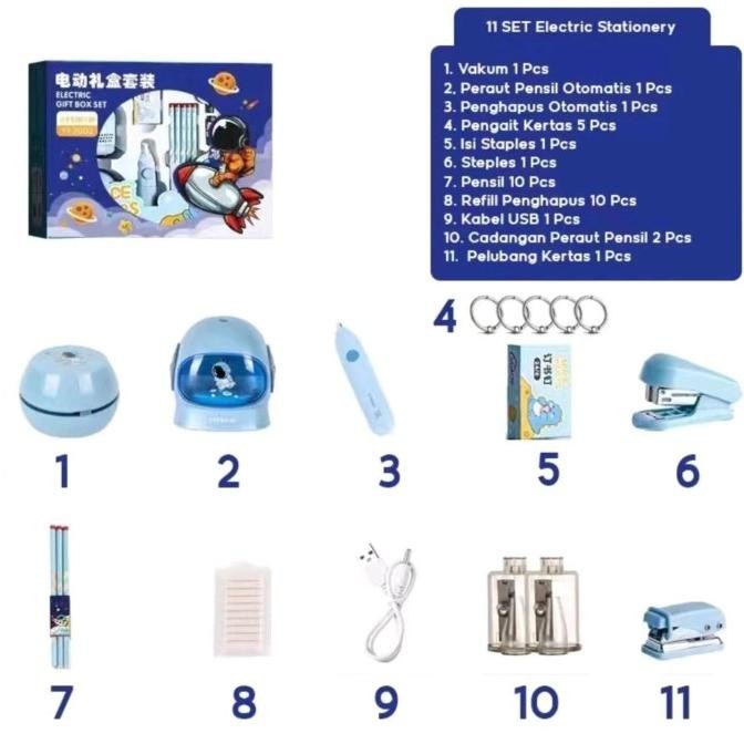 

Stationery set alat tulis elektrik / Serutan otomatis dan alat vakum TF