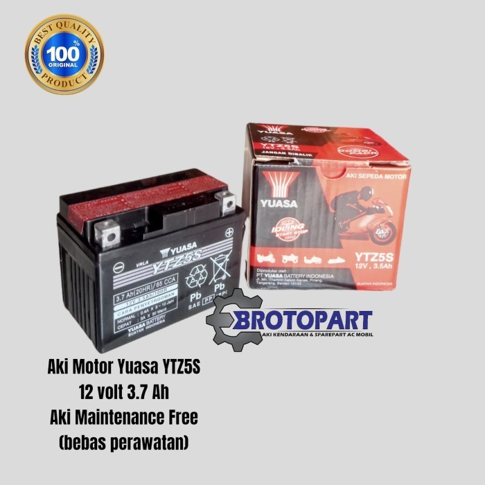 Aki Motor Honda Beat Karbu Fi, Scoopy Karbu Fi, Genio Yuasa Ytz5S Mf