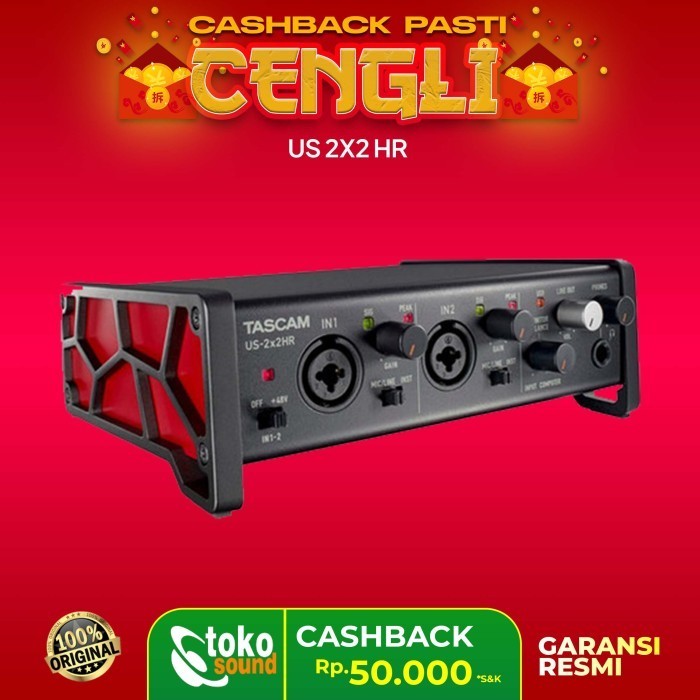 

TASCAM US-2x2HR 2in/2out USB-C Audio Interface