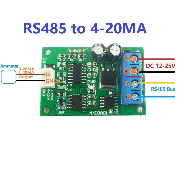 Rs485 To 4-20Ma 0-20Ma Current Signal Generator Dac Converter Dc 12V
