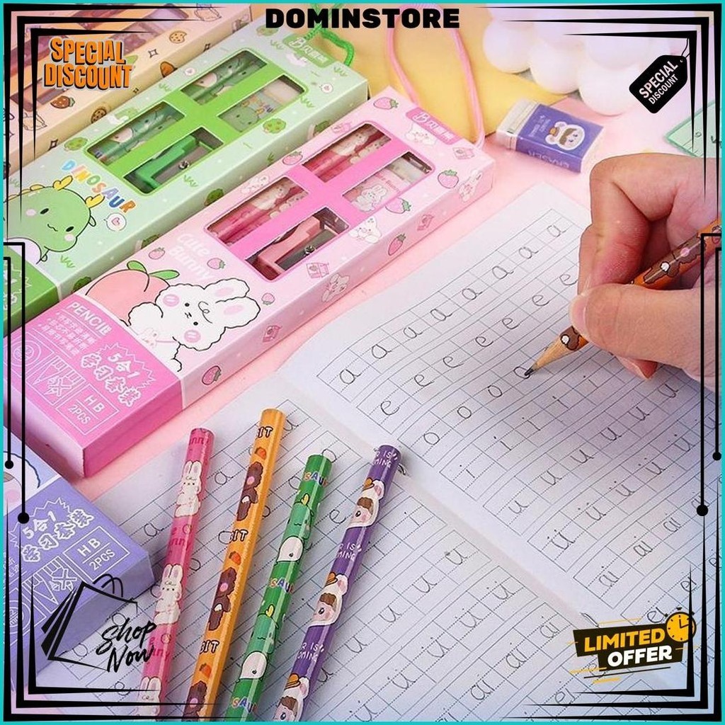 

Wm Pensil Set 5In1 Karakter Lucu / Paket Staionery Kids / Paket Lengkap Pencil Penggaris Penghapus Rautan Motif Unik / Peralatan Sekolah Anak Paud Tk Sd Smp Cocok Untuk Hadiah Souvenir Pesta Ulang Tahun / School Supplies Gift Eraser Ruler Sale
