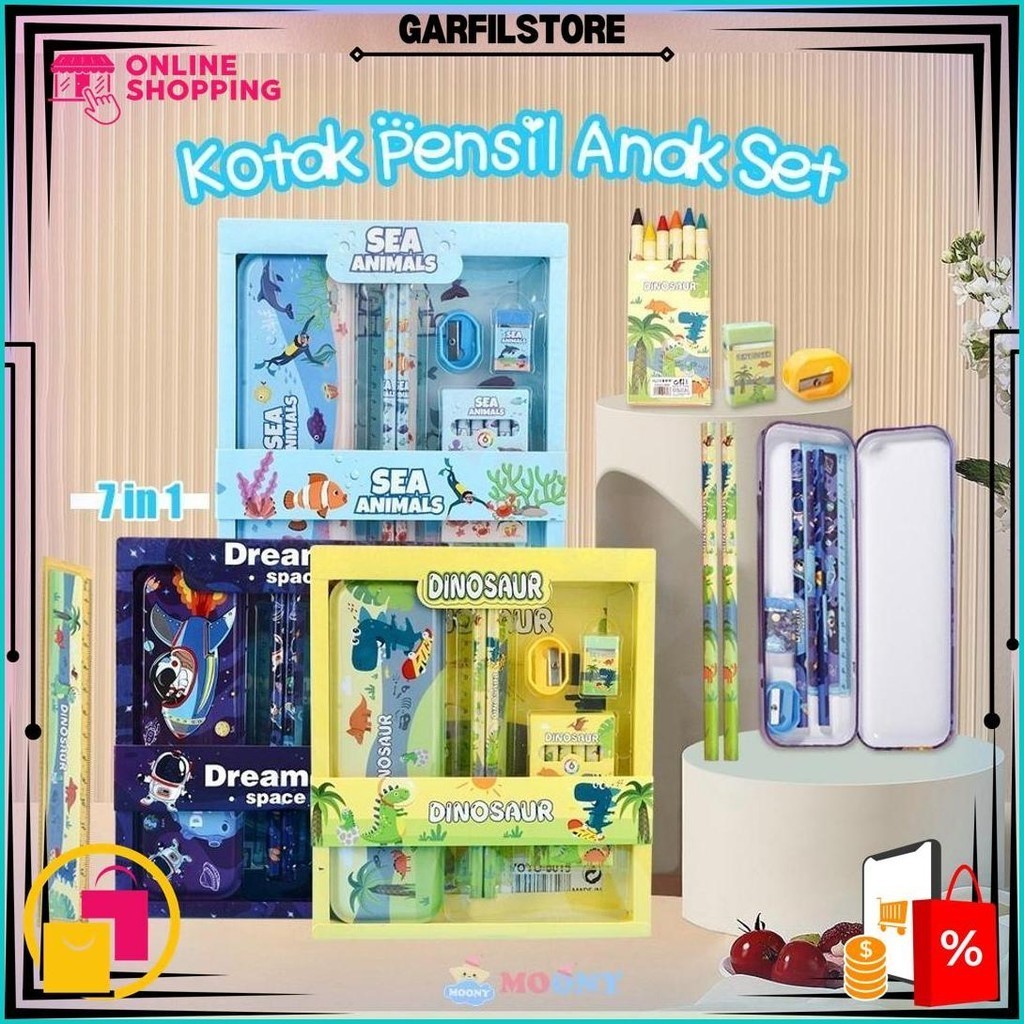 

Moony Sekolah Kotak Pensil Alat Tulis Lengkap Stationery Untuk Hadiah Anak Kotak Pensil Anak Set Gratis Ongkir