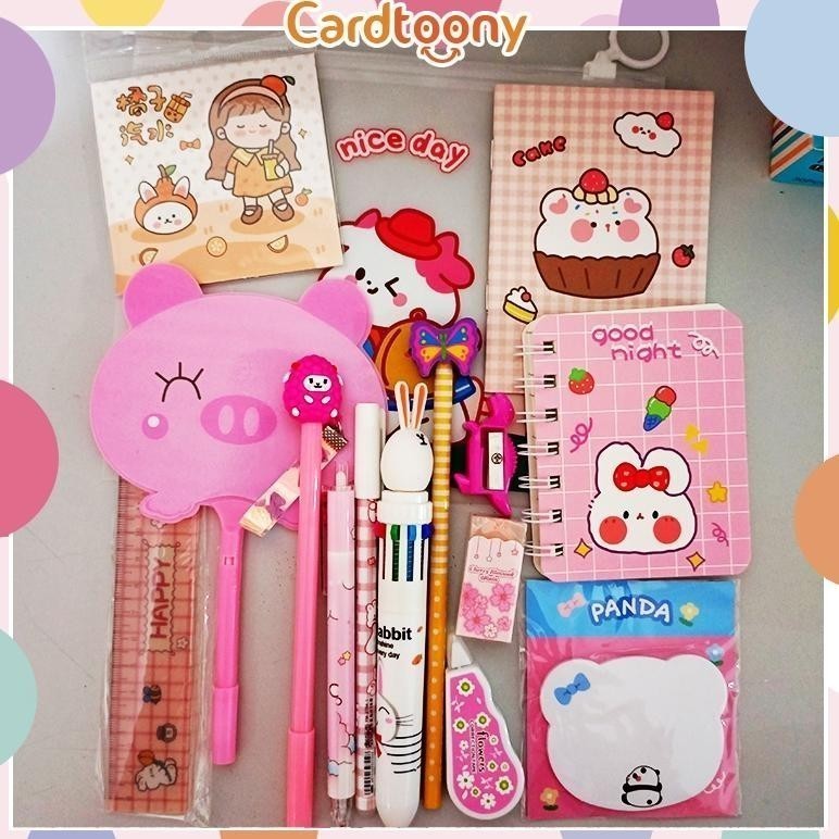 

Paket Alat Tulis Pulpen Stiker Memo Tempel Penghapus Pensil Buku Penggaris Rautan Stationery Set