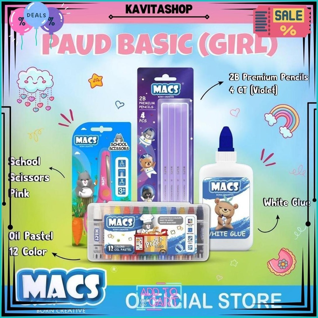 

Macs Paket Paud Basic / Crayon / Pensil / Paket Sekolah Gratis Ongkir