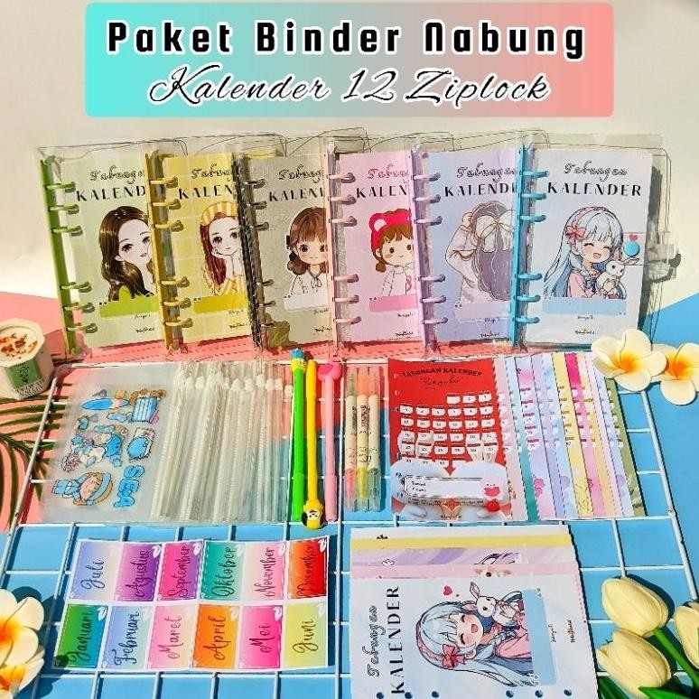

[12 Ziplock] Paket Binder Nabung Kalender 12 Ziplock Tempat Uang | Binder Keuangan Murah Gratis Ongkir