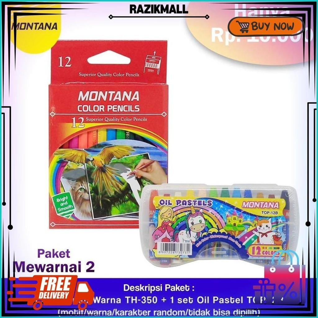 

Montana Paket Mewarnai 2.0 !!! Crayon Top-12B + Pensil Warna Th-350 Sale