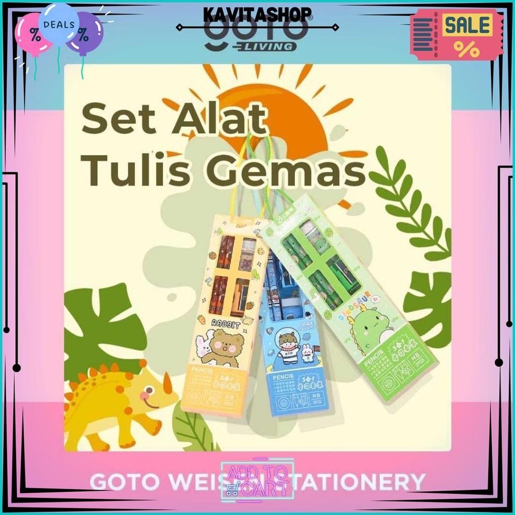 

Goto Weisen Set Paket Alat Tulis Penghapus Serutan Pensil Penggaris Best Seller