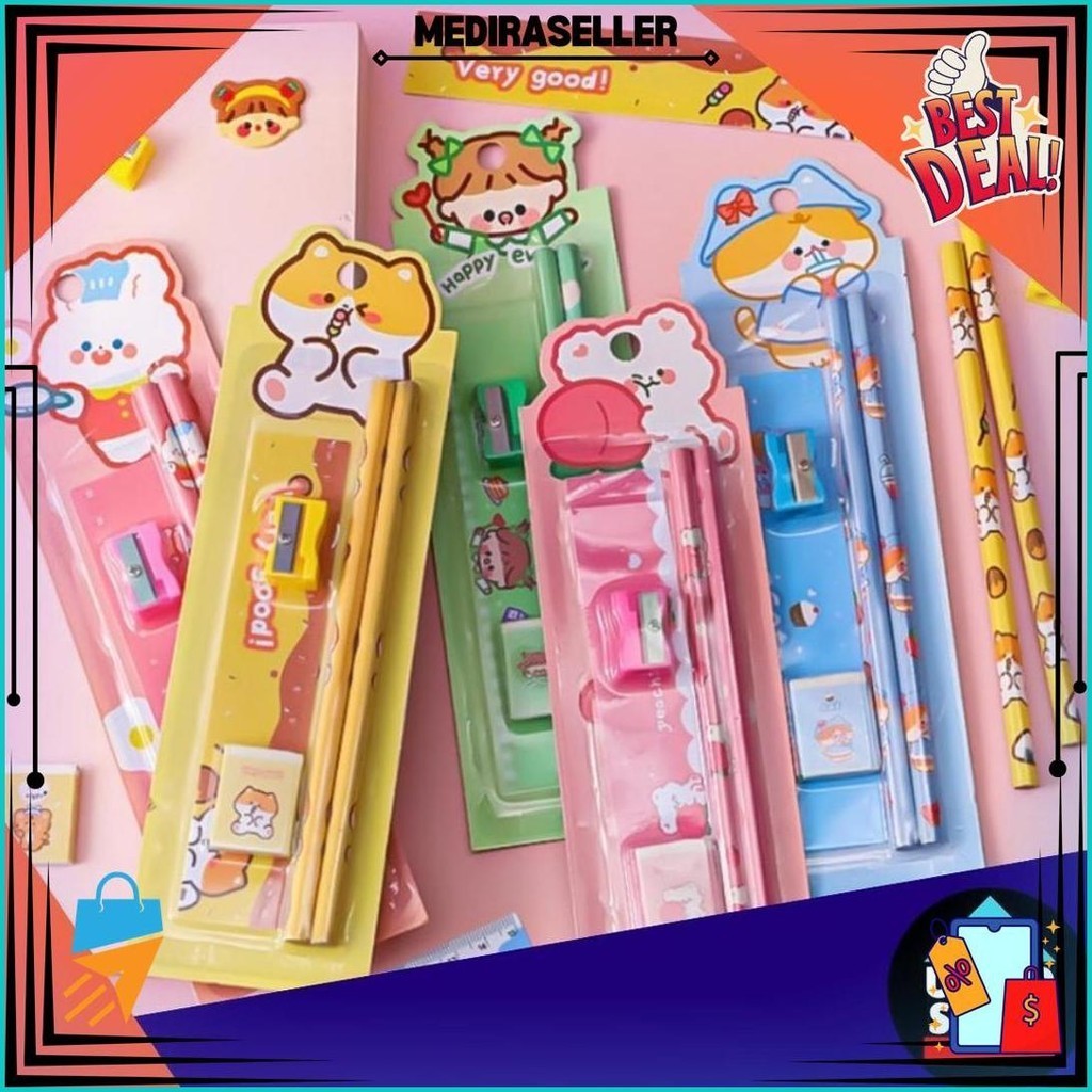 

Paket Alat Tulis 5 In 1 / Alat Tulis Set 5 In 1 / Stationery Set Best Seller