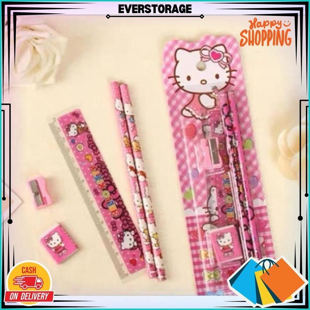 

Alat Tulis Karakter Set 5In1 / Paket Lengkap Pensil Penghapus Rautan Penggaris Bergambar Kartun / Mini Stationery Set Character Sale