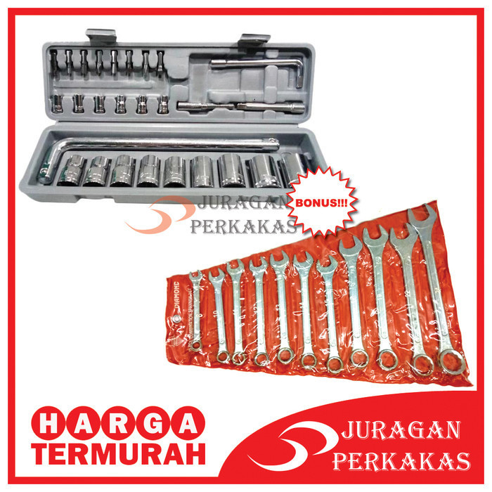 Kunci Sok Set 27 Pcs & Diamond Kunci Ring Pas Set 11 Pcs 8 Mm - 24 Mm