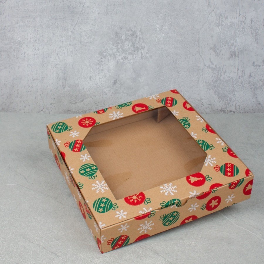 

Kardus Die Cut Cake Box Kotak Kue Coklat Natal size 25.5 x 25 x 5 cm harga per 10pcs kotak dus unggul box packaging