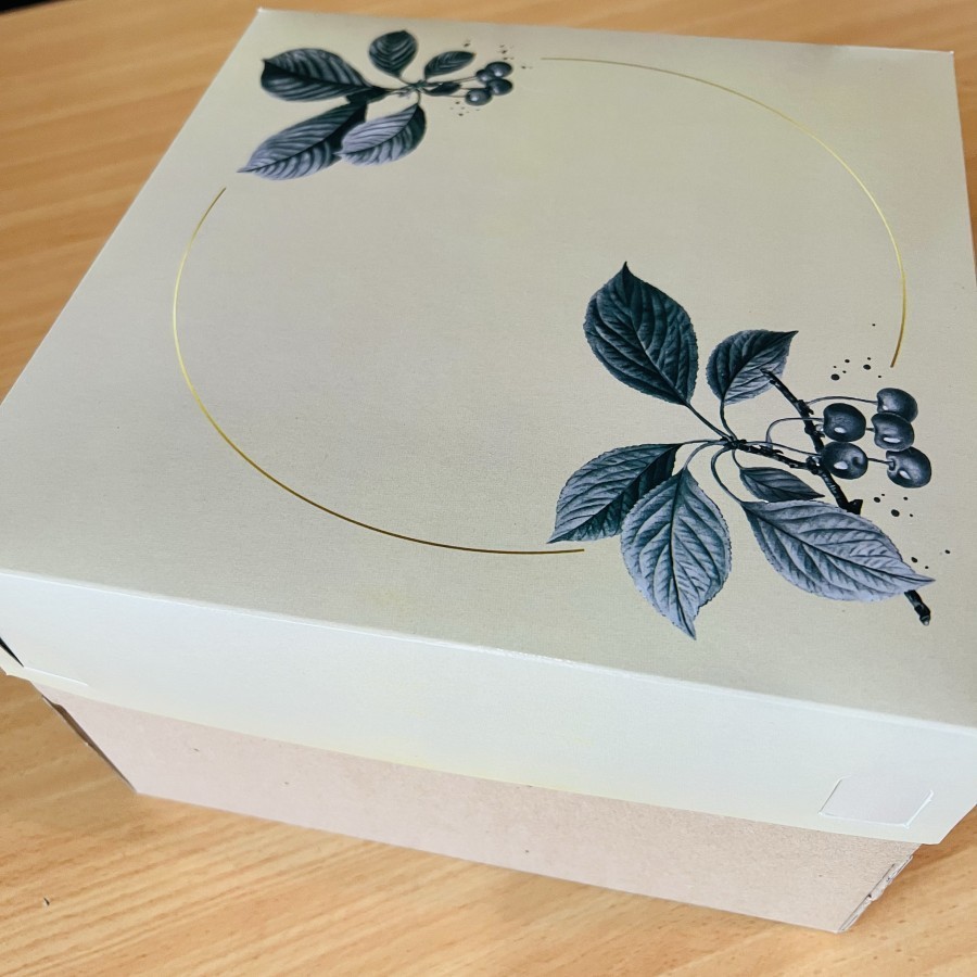 

5 pcs dus kue box cake kardus circle blue brown size 25 x 25 x 10 cm box kotak hampers packaging kardus kemasan kue hantaran bolu chiffon