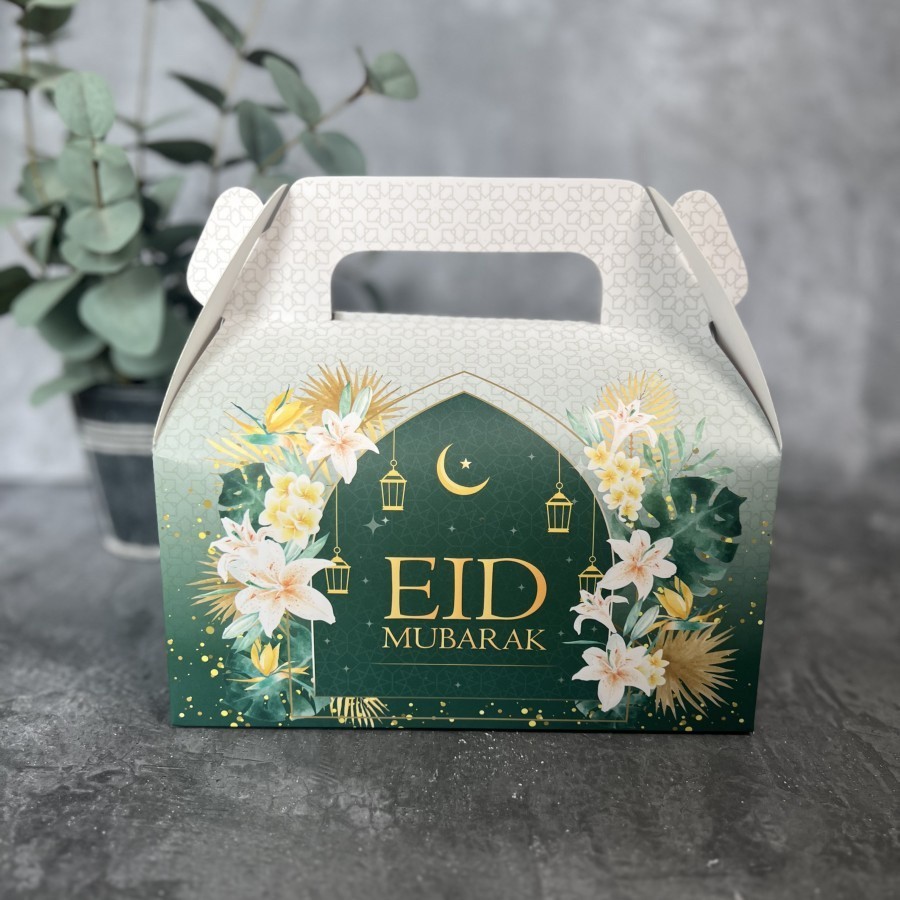 

[HARGA 10PCS] Gable Box Ivory green Idul fitri Dus jinjing hampers kue kering box Souvenir Kotak Gift Tenteng premium 22x11x11 cm kotak hampers packaging