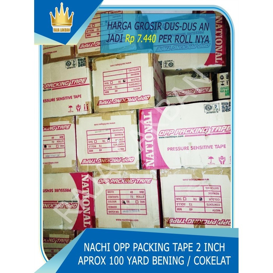 

Lakban Nachi Opp Nasional Tape 2" Online Packaging Tape (Per Dus)
